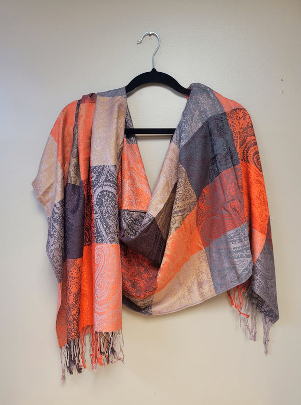 Orange and Tan Pashmina