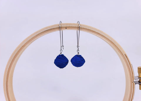 Blue Thread Earring