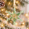 Green Frosted Twisted Snowflake Ornament