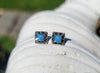 Marcasite & Blue Opal Earrings