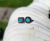 Marcasite & Blue Opal Earrings