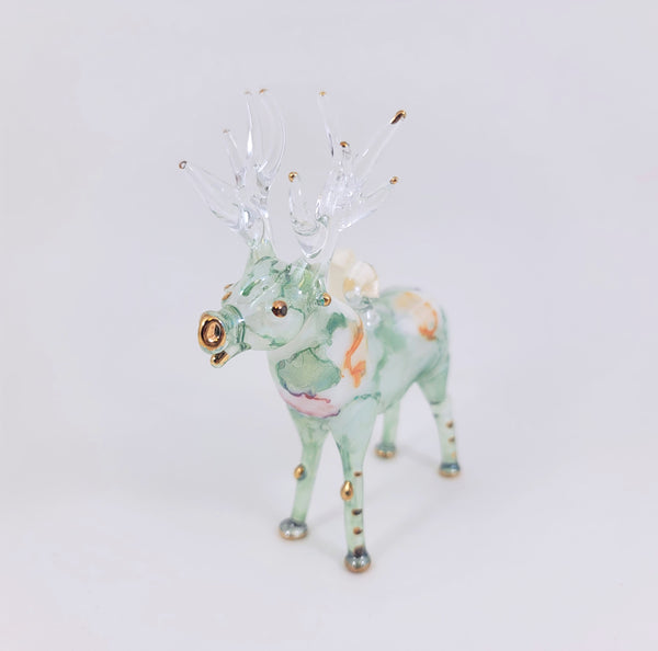 Green Ceramic Elk Ornament