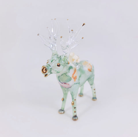 Green Ceramic Elk Ornament
