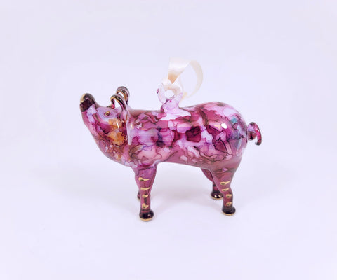Red Ceramic Pig Ornament