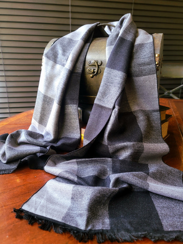 Grey Checkerboard Scarf
