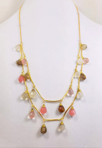 Neapolitan Droplet Necklace