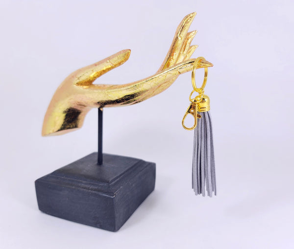 Large Sueded Tassel Keychain