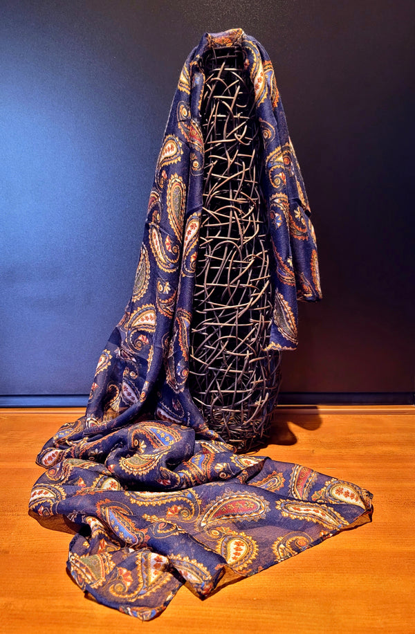 Crazy Paisley Scarf Navy