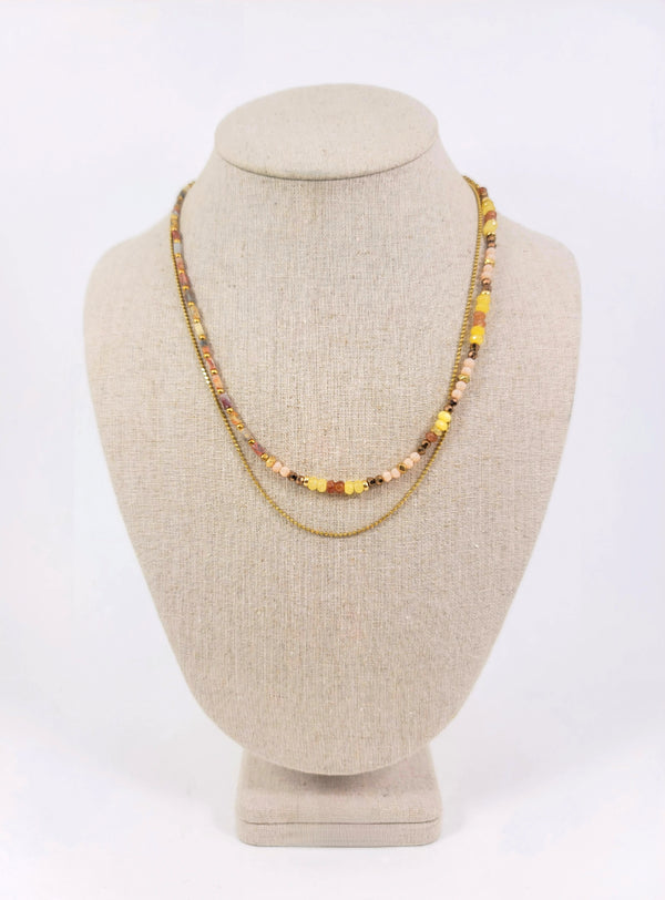 Tan Bejeweled Necklace