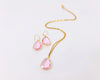Pink Faceted Drop Necklace