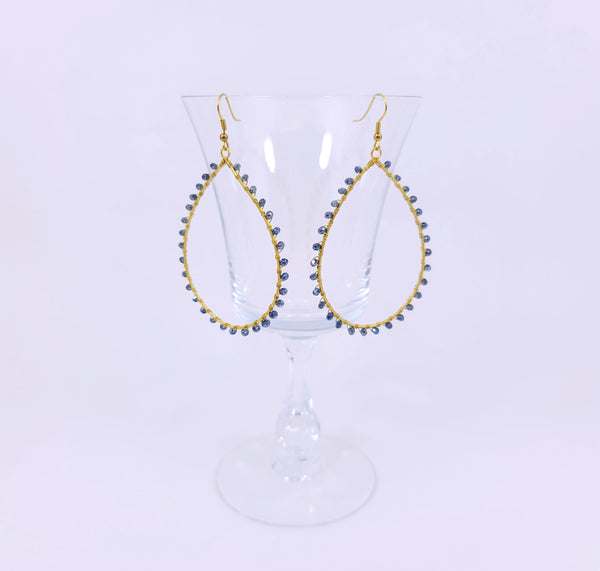 Navy Crystal Earrings