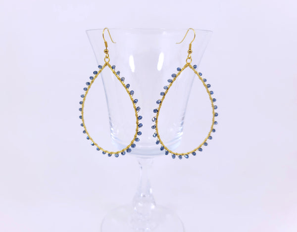 Navy Crystal Earrings