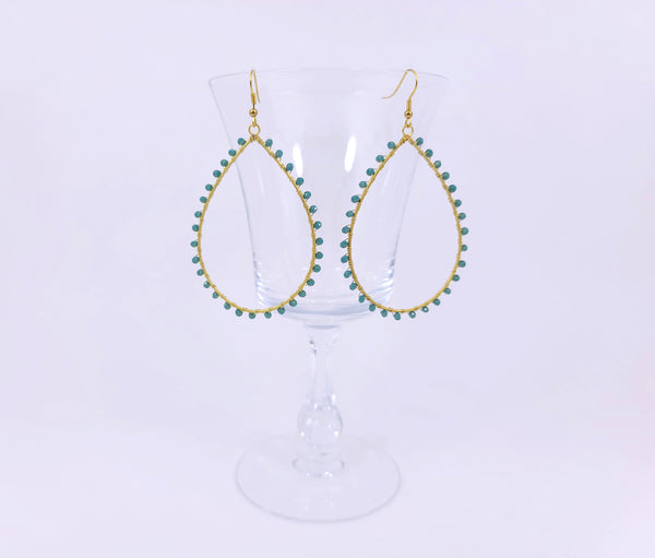 Teal Crystal Earrings