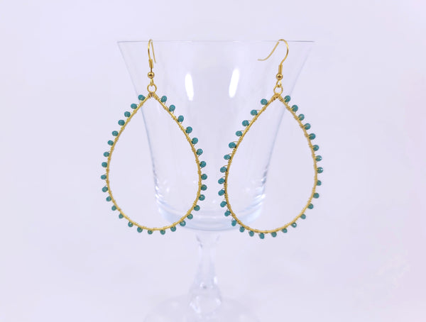 Teal Crystal Earrings