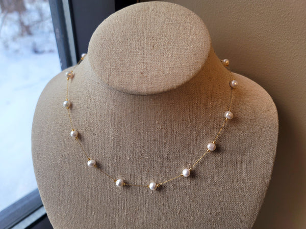 Morse Code Pearl Necklace