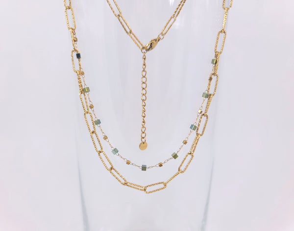 Olive Chain Reaction Necklace