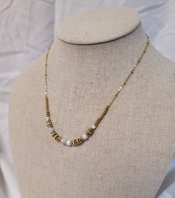 White Abacus Chain Necklace