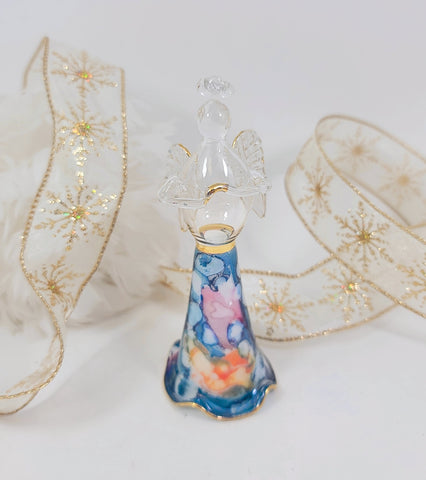 Blue Ceramic Angel Ornament