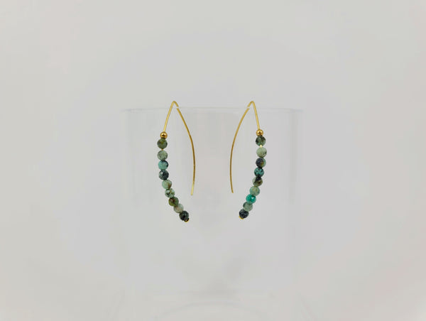 Green Jasper Wire Earrings