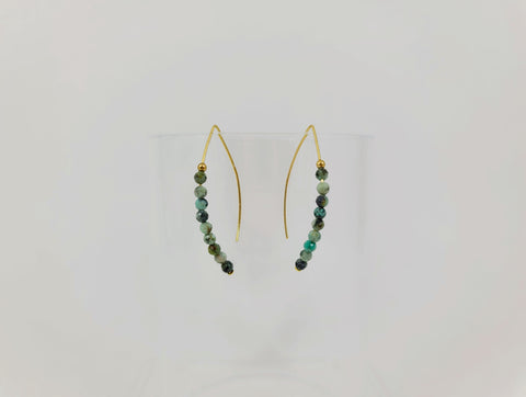 Green Jasper Wire Earrings