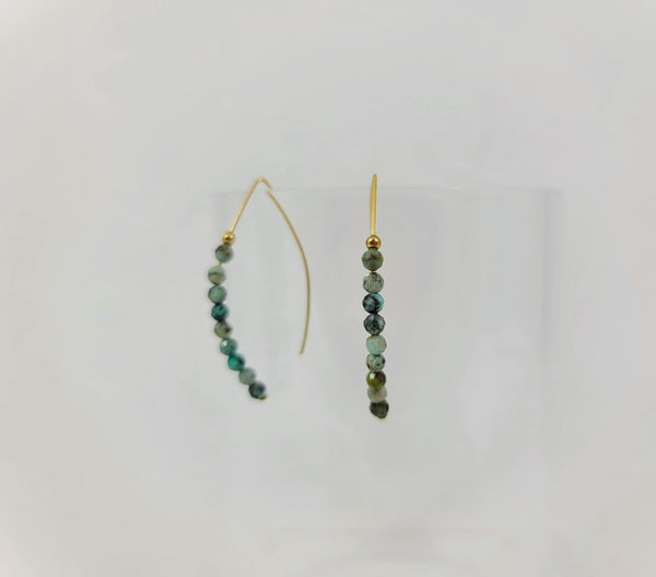 Green Jasper Wire Earrings
