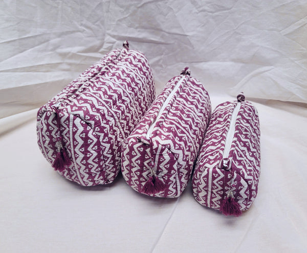 Kantha Toiletry Set Plum