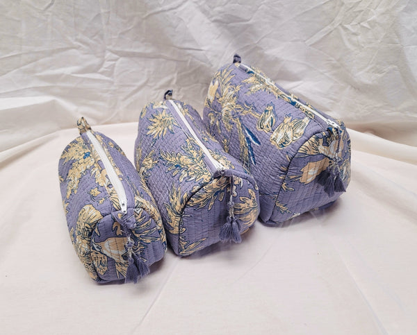 Kantha Toiletry Bag Set Dove