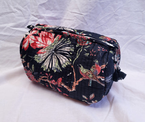 Large Kantha Toiletry Bag Black