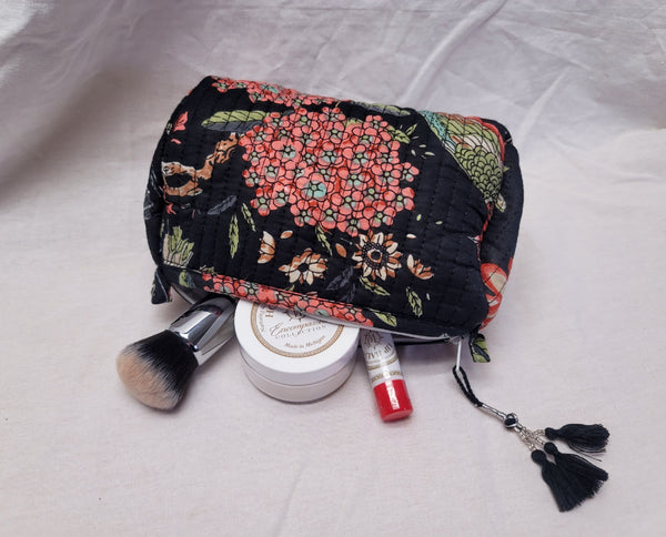 Small Kantha Toiletry Bag Black