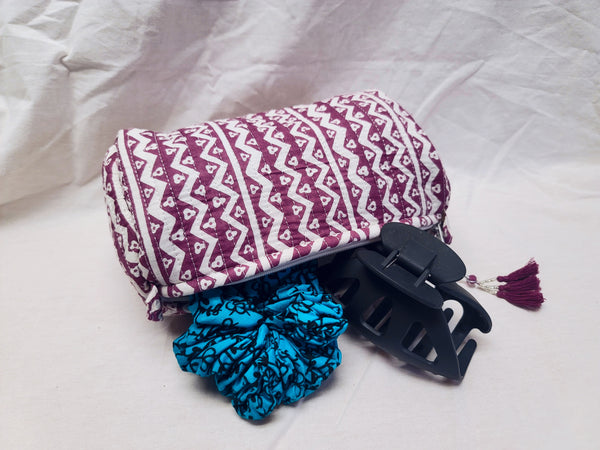 Medium Kantha Toiletry Bag Plum