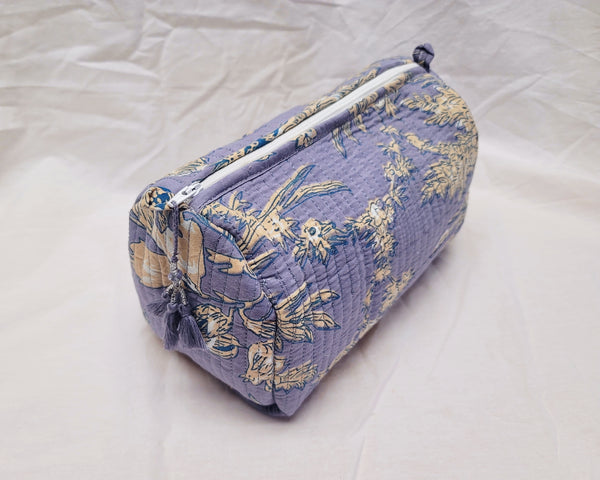 Large Kantha Toiletry Bag Dove