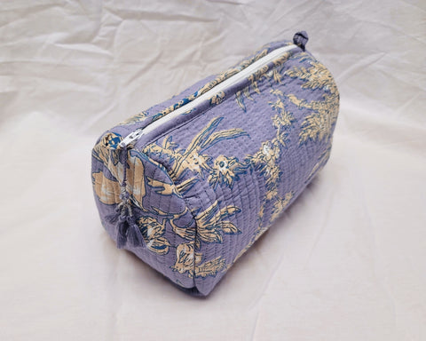 Large Kantha Toiletry Bag Dove