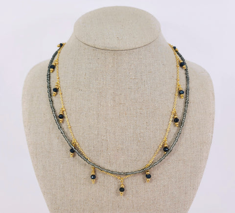 Layered Luxe Necklace Black