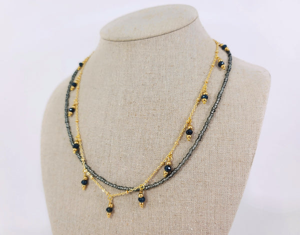 Layered Luxe Necklace Black