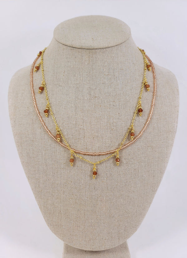 Layered Luxe Necklace Rose