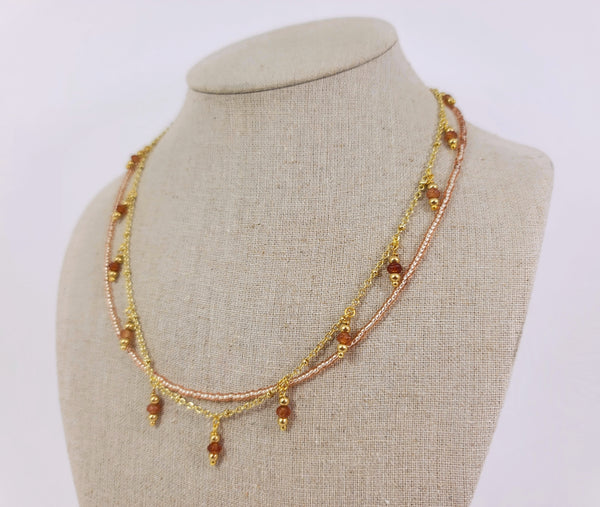 Layered Luxe Necklace Rose