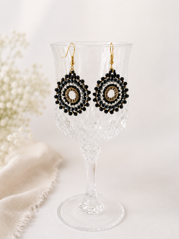 Black Ferris Wheel Earrings