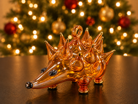Hedgehog Ornament Amber