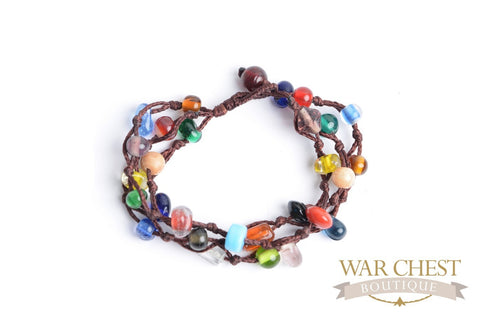 Multi-colored Glass Bead Bracelet