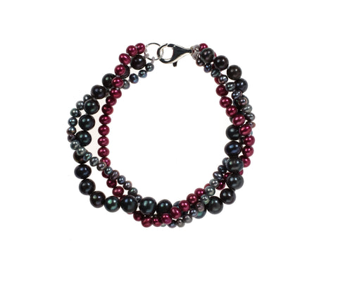 Black, Gray & Magenta Bracelet