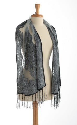 Sheer Silky Scarf blk/white