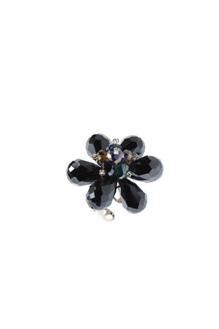 Navy Flower Mixed Color Crystal Center Ring