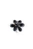 Navy Flower Mixed Color Crystal Center Ring