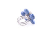 Pearl & Blue Stone Flower Ring