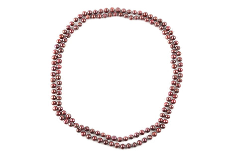 Long Burgundy Pearl Necklace