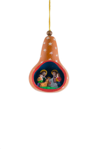 Nativity Gourd Ornament