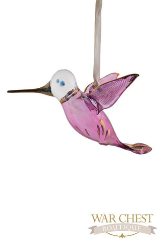 Glass Hummingbird Purple - Ornaments - WAR Chest Boutique