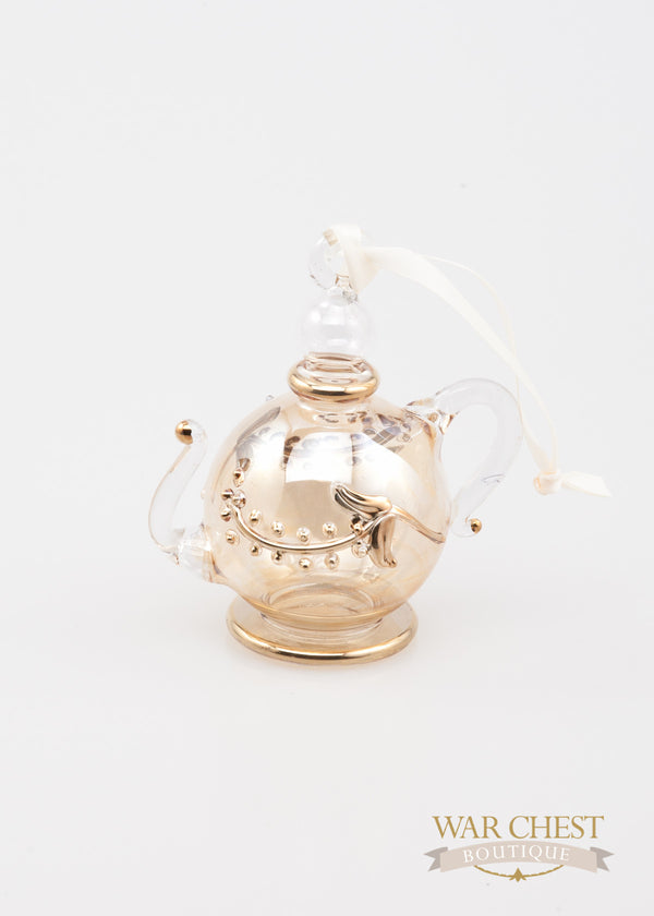 Glass Teapot Ornament Yellow - Ornaments - WAR Chest Boutique