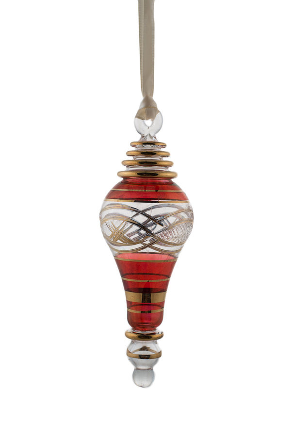 Swagged Finial Ornament Red
