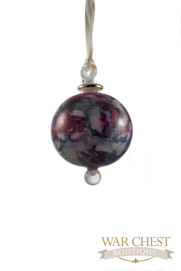 Painted Ball Glass Ornament Purple - Ornaments - WAR Chest Boutique